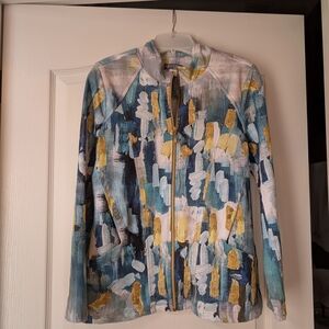 Artistic Blue and Gold Women's Blazer